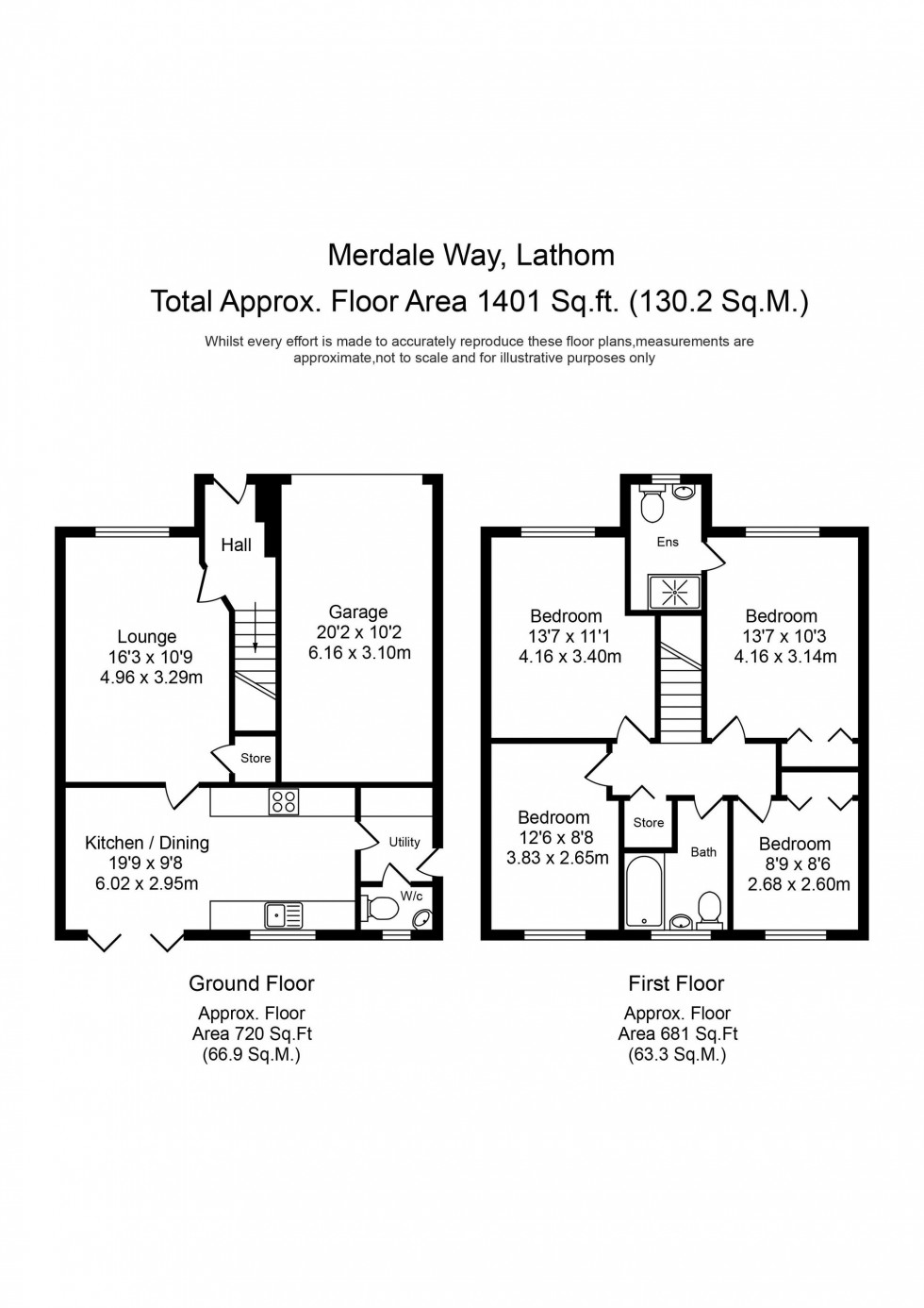 Floorplan for Merdale Way, Lathom, WN8