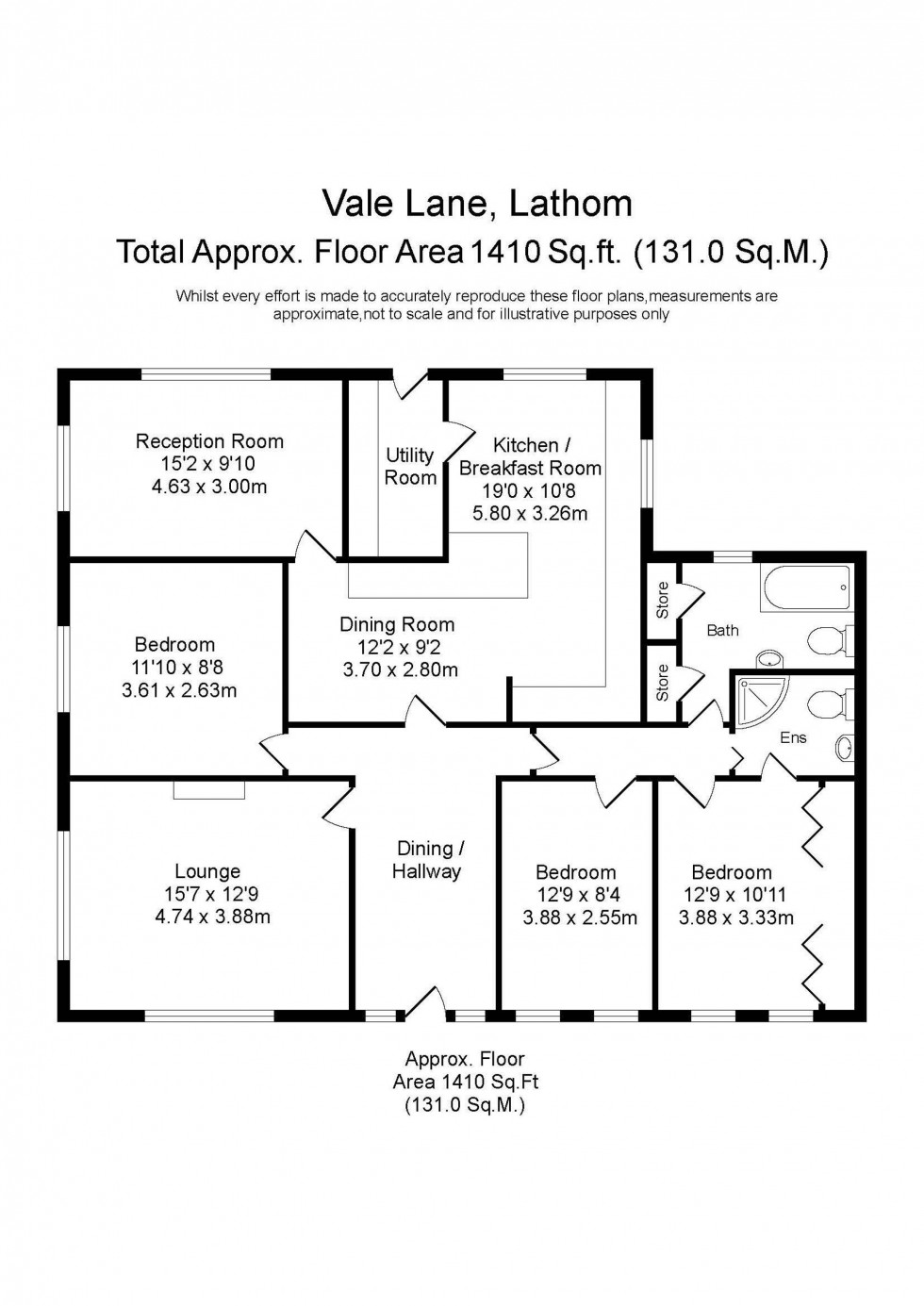 Floorplan for Vale Lane, Lathom, L40