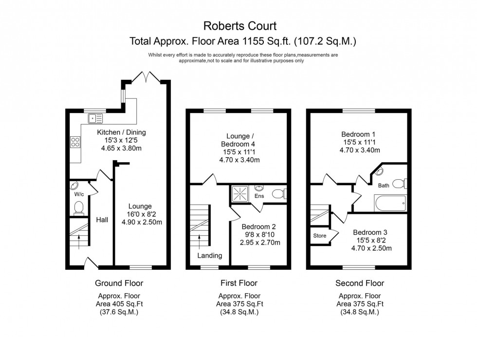 Floorplan for Roberts Court, Leyland, PR25
