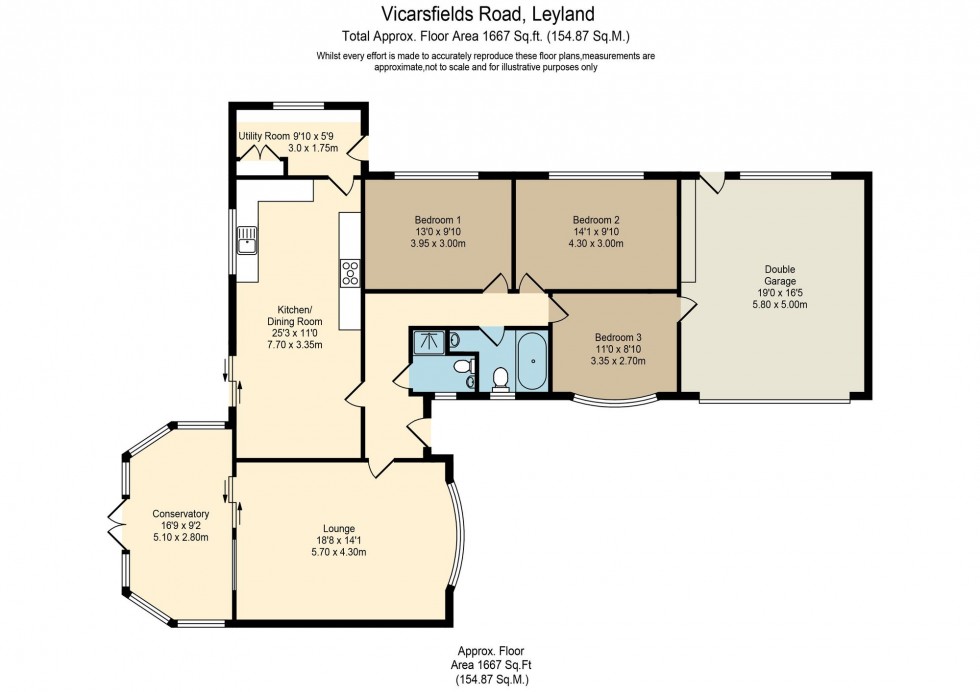 Floorplan for Vicarsfields Road, Leyland, PR25