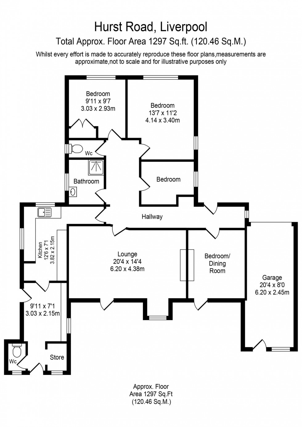 Floorplan for Hurst Road, Liverpool, L31