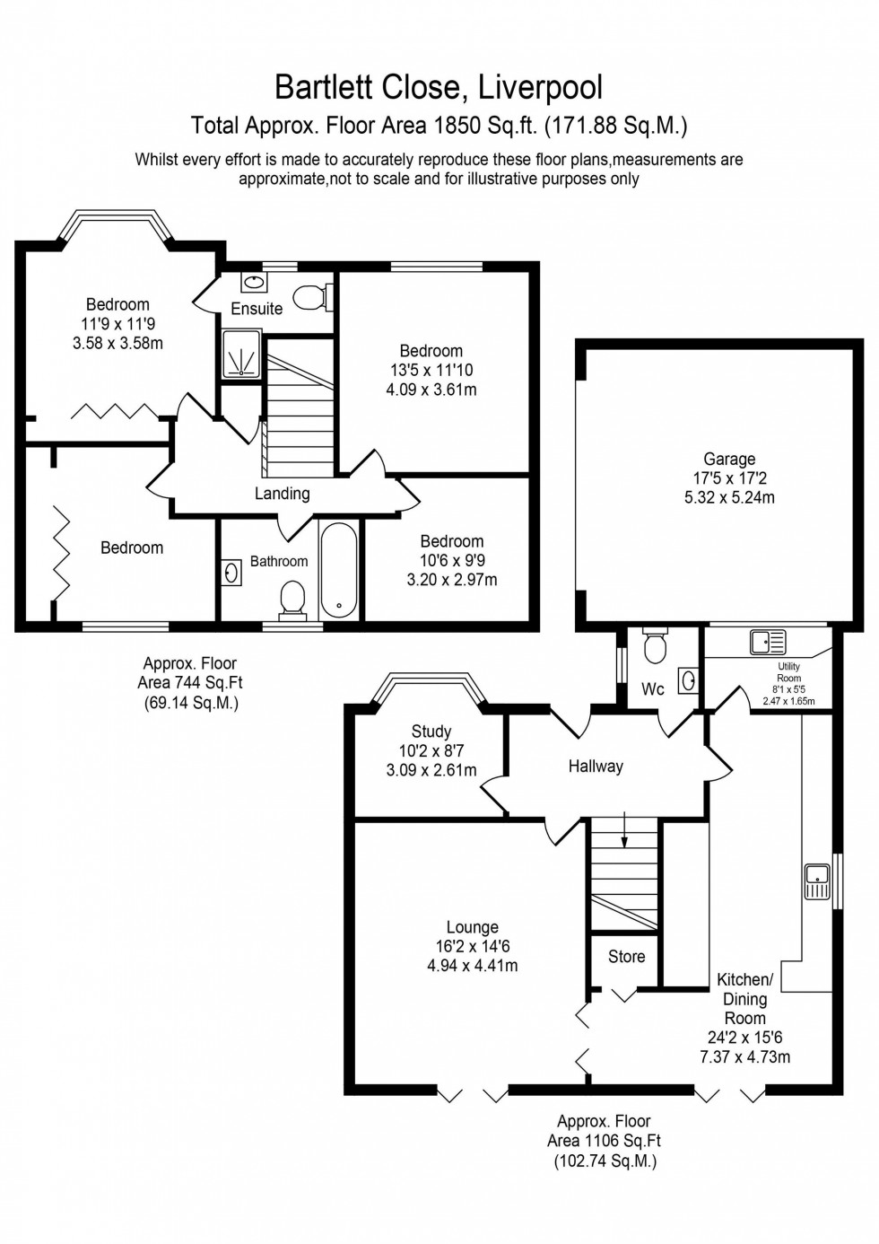 Floorplan for Bartlett Close, Liverpool, L31