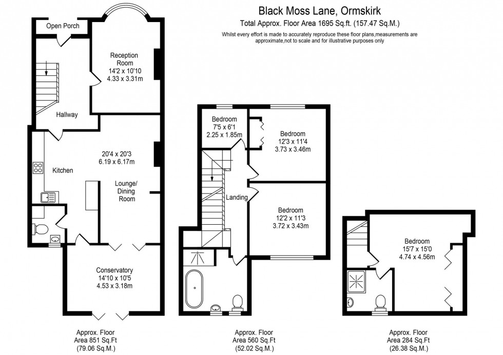 Floorplan for Black Moss Lane, Ormskirk, L39
