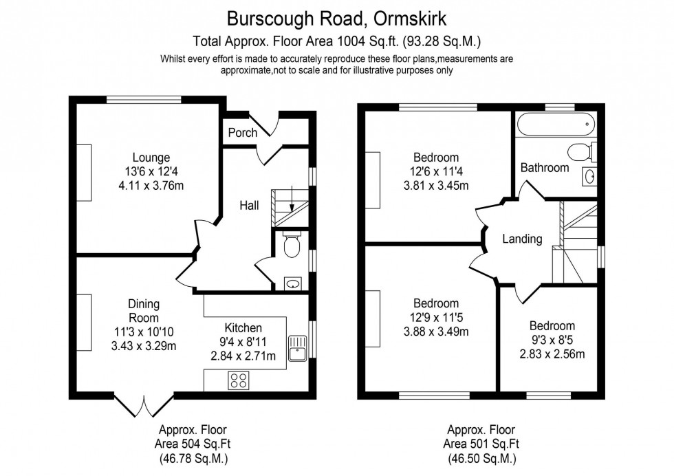 Floorplan for Burscough Road, Ormskirk, L39