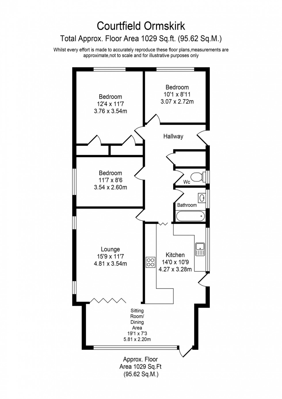 Floorplan for Courtfield, Ormskirk, L39