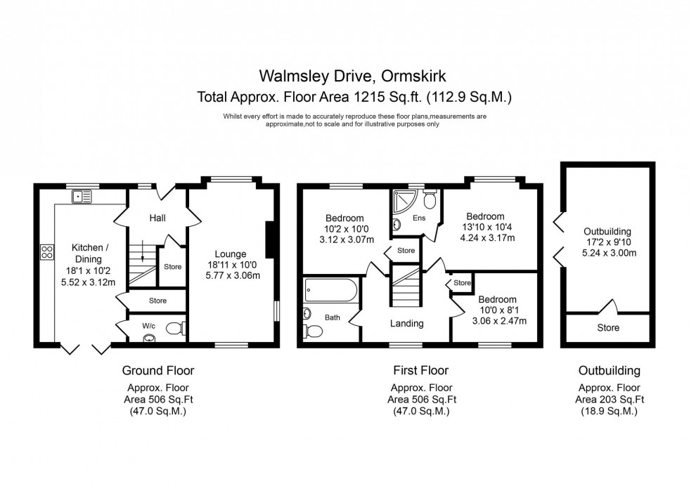 Floorplan for Walmsley Drive, Ormskirk, L39