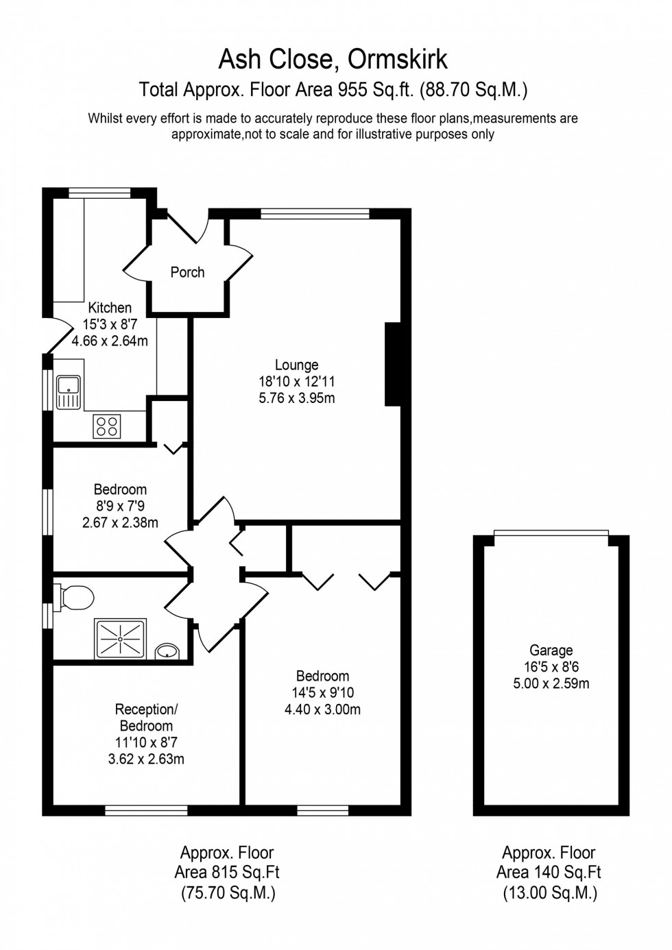 Floorplan for Ash Close, Ormskirk, L39