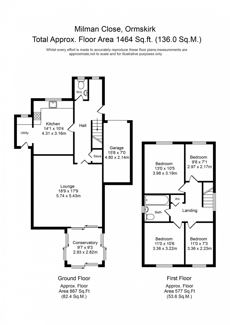 Floorplan for Milman Close, Ormskirk, L39