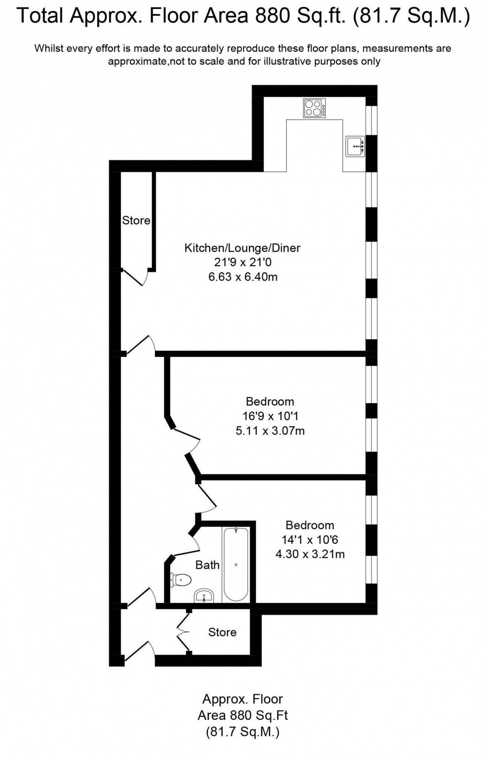 Floorplan for Grammar School Court, Ormskirk, L39