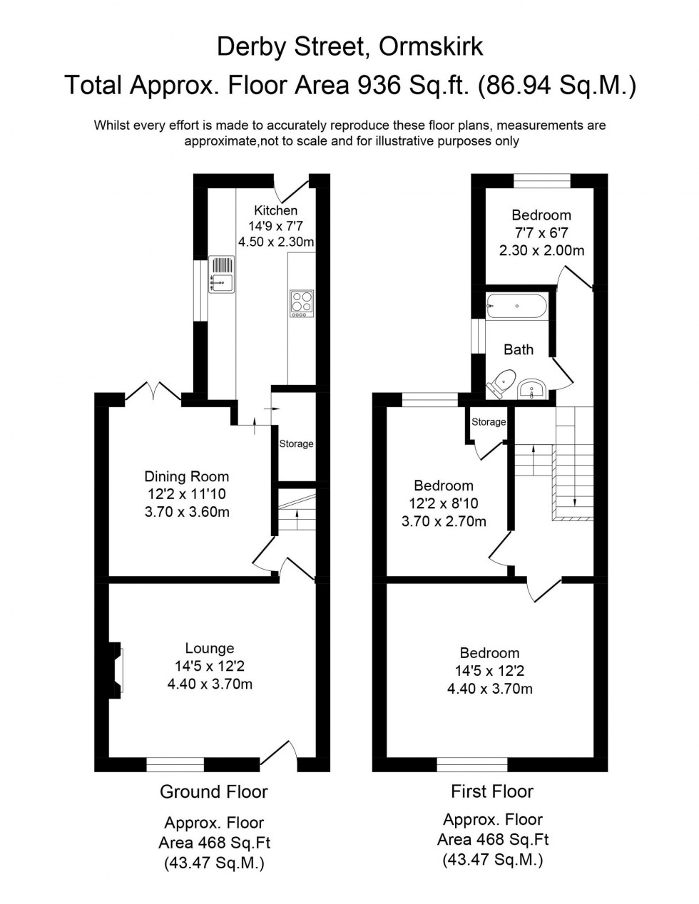 Floorplan for Derby Street, Ormskirk, L39