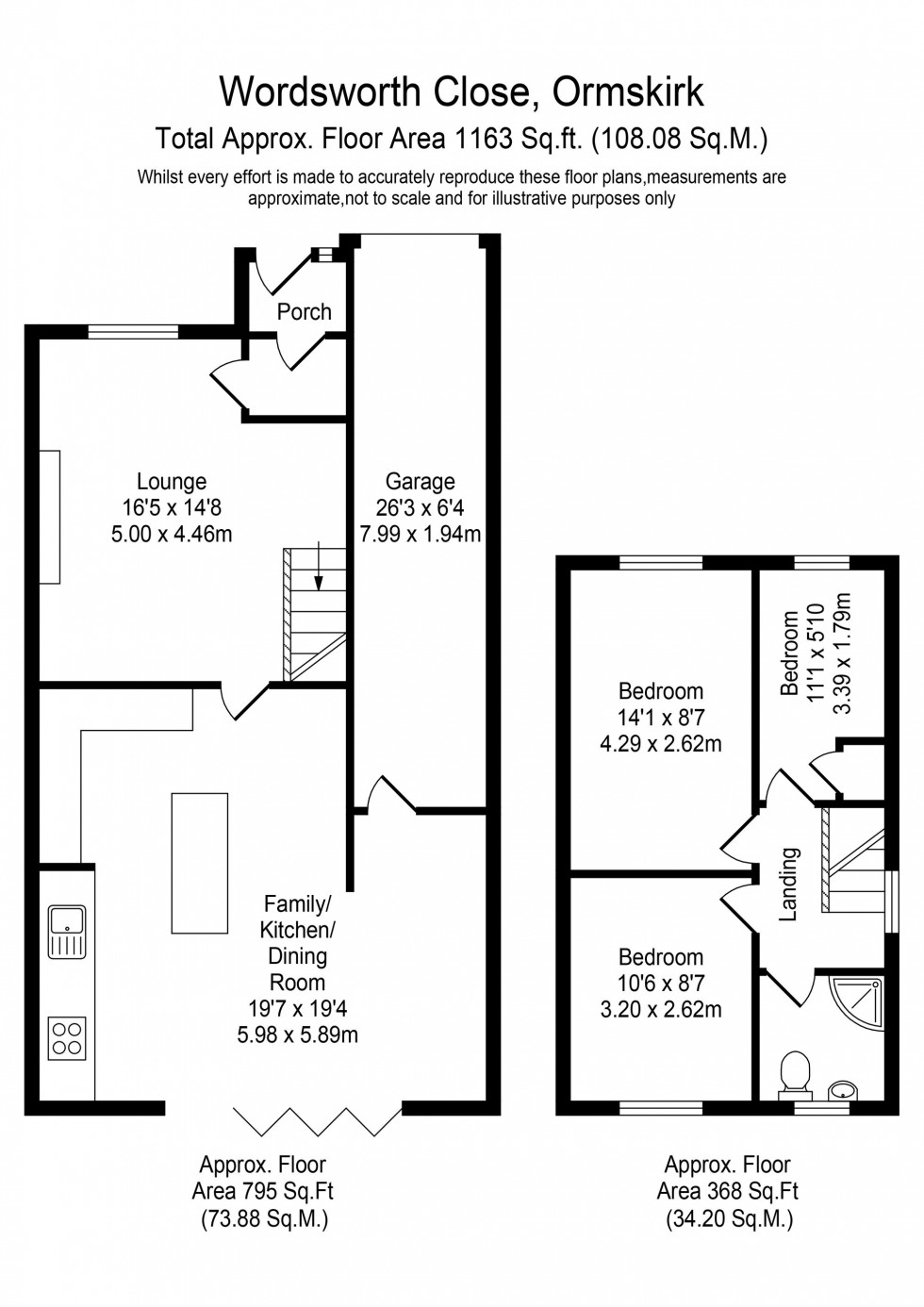 Floorplan for Wordsworth Close, Ormskirk, L39