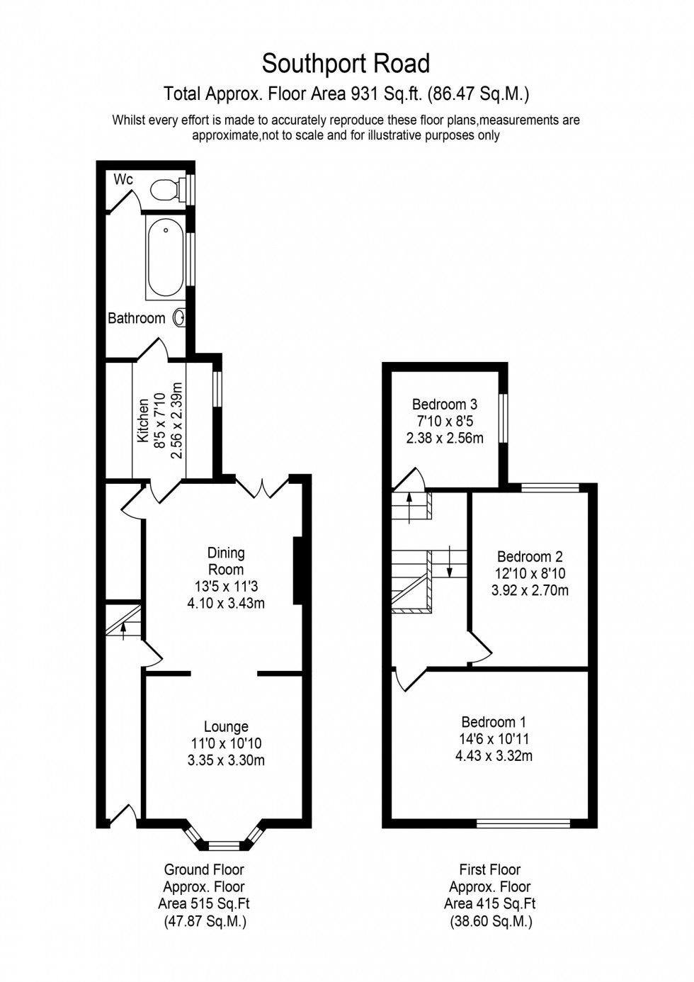 Floorplan for Southport Road, Ormskirk, L39