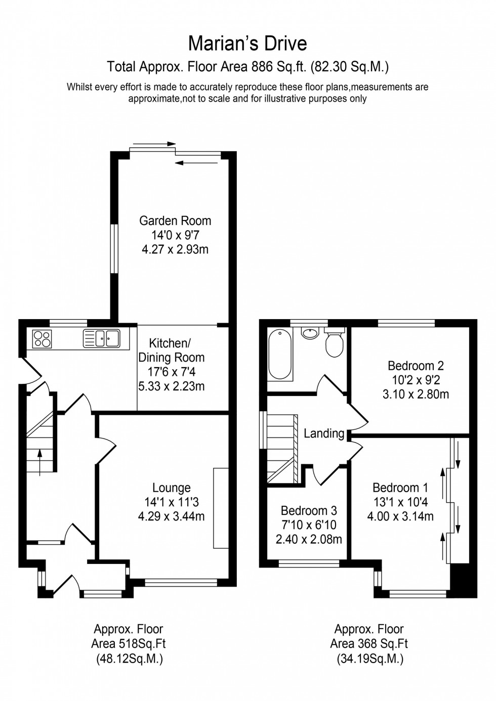 Floorplan for Marians Drive, Ormskirk, L39