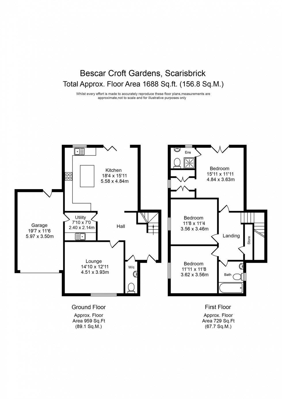 Floorplan for Bescar Croft Gardens, Scarisbrick, L40