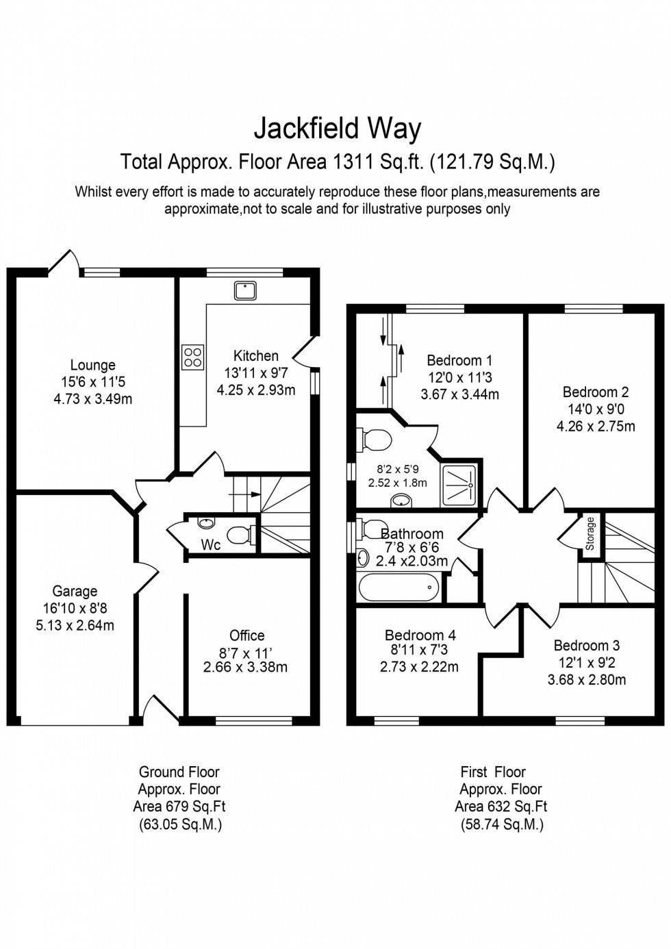 Floorplan for Jackfield Way, Skelmersdale, WN8