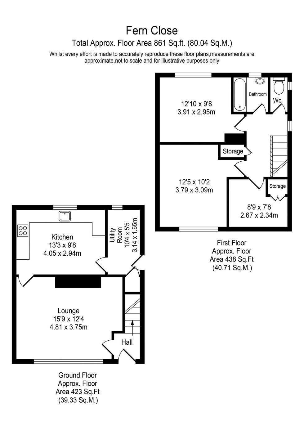 Floorplan for Fern Close, Skelmersdale, WN8