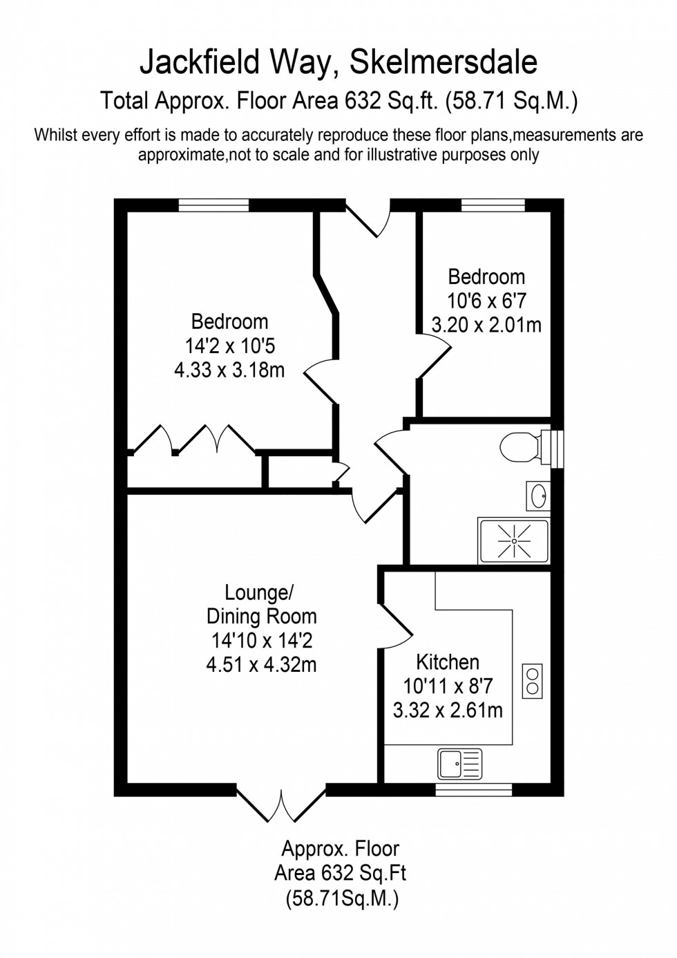 Floorplan for Jackfield Way, Skelmersdale, WN8