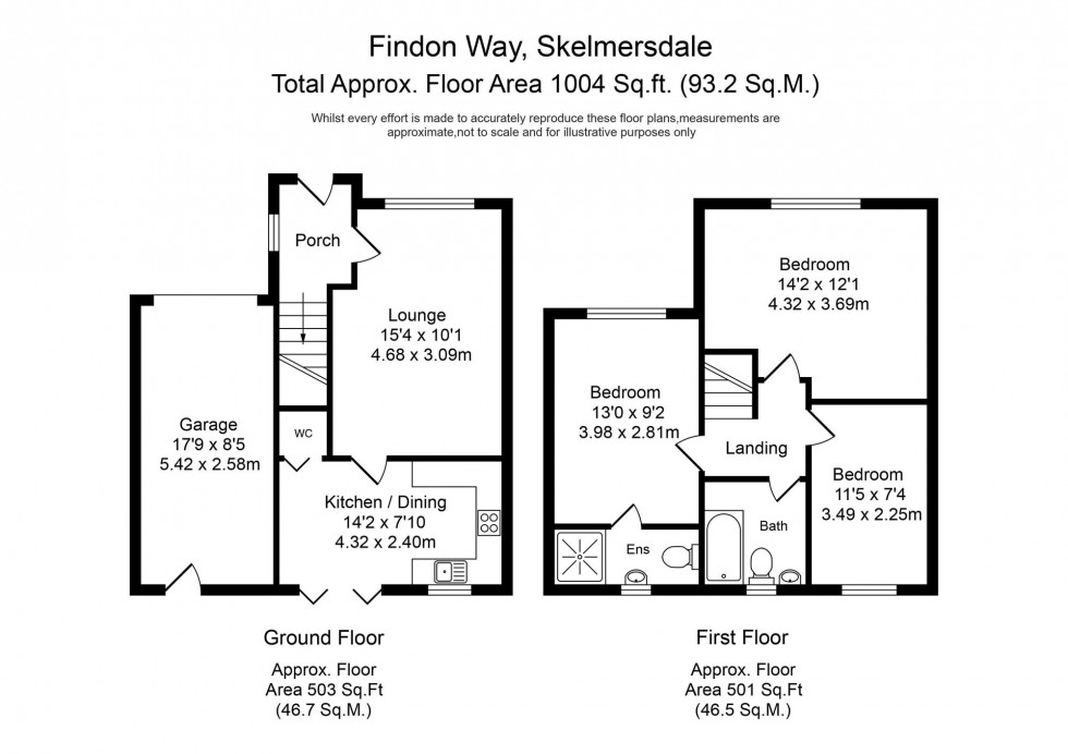 Floorplan for Findon Way, Skelmersdale, WN8