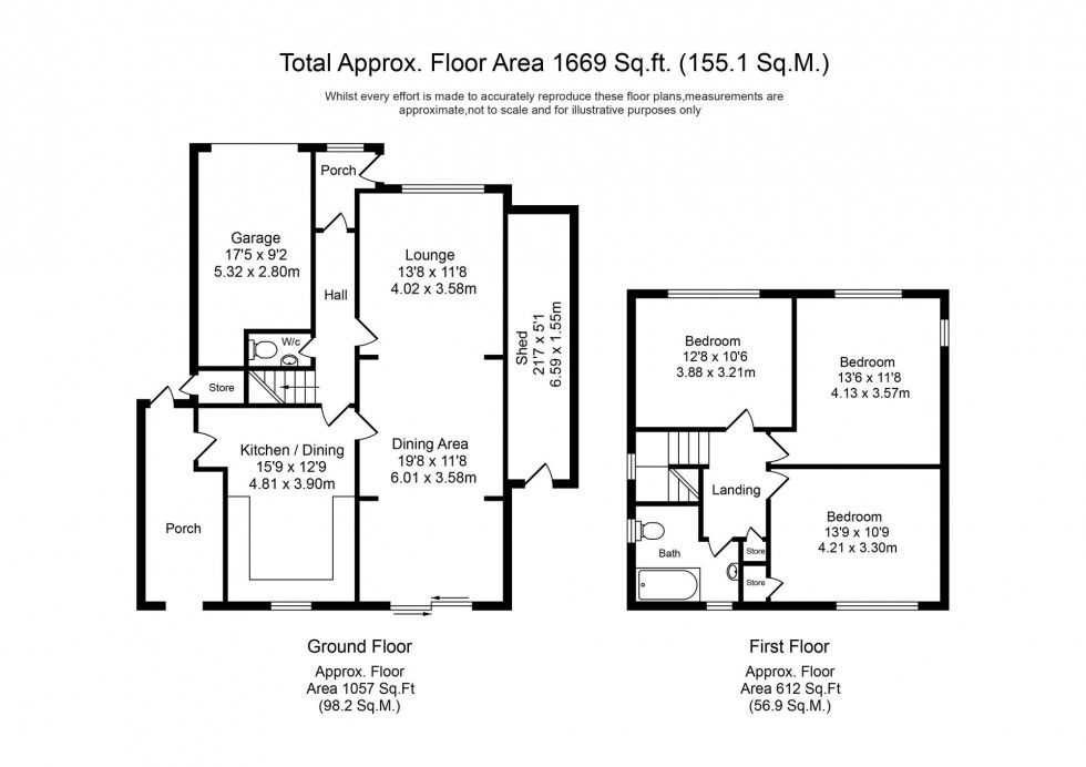 Floorplan for Cornwall Way, Southport, PR8
