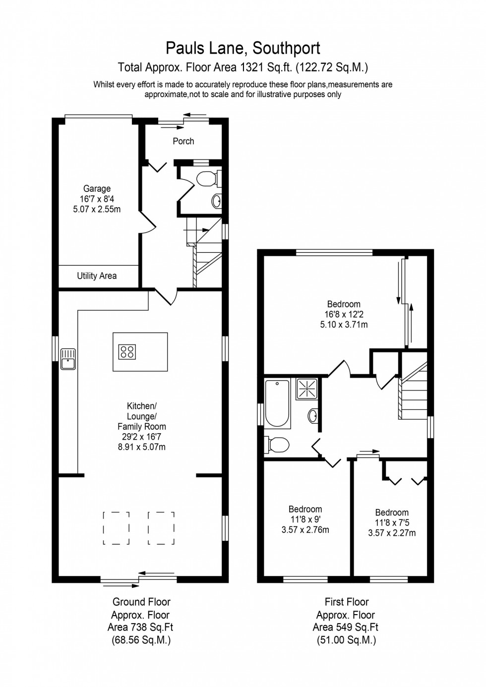 Floorplan for Pauls Lane, Southport, PR9