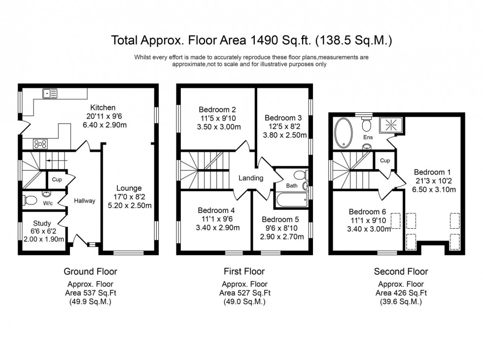 Floorplan for Dunham Drive, Whittle-Le-Woods, PR6