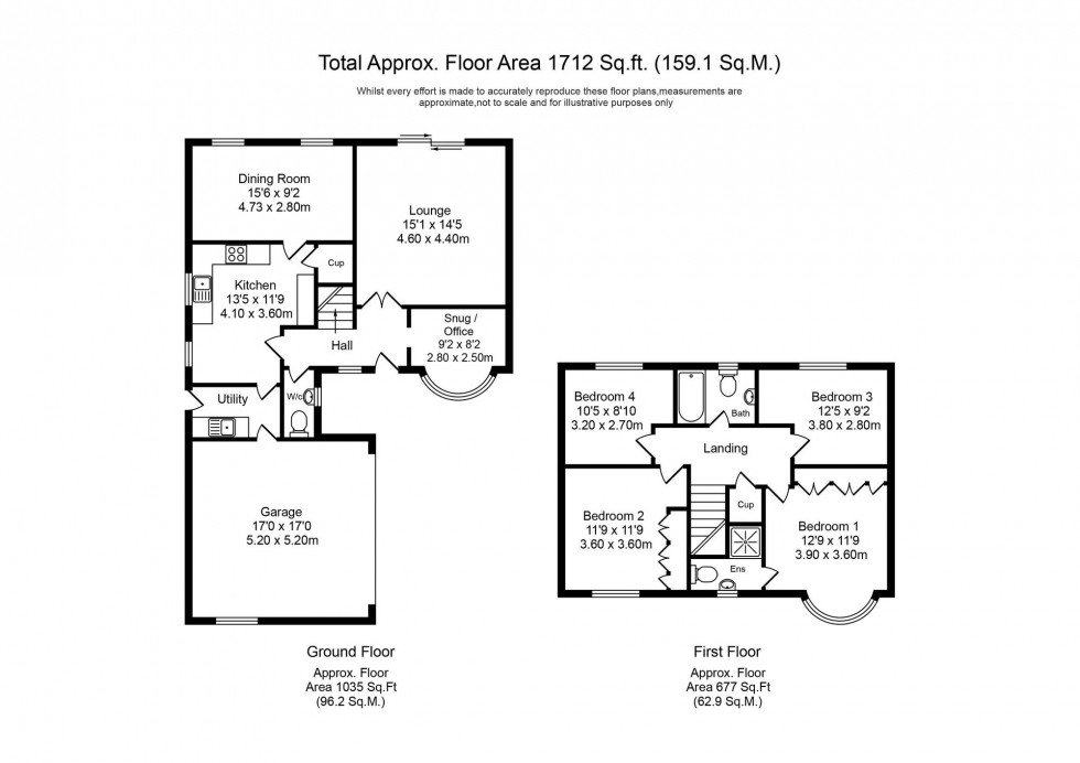 Floorplan for Dunham Drive, Whittle-Le-Woods, PR6