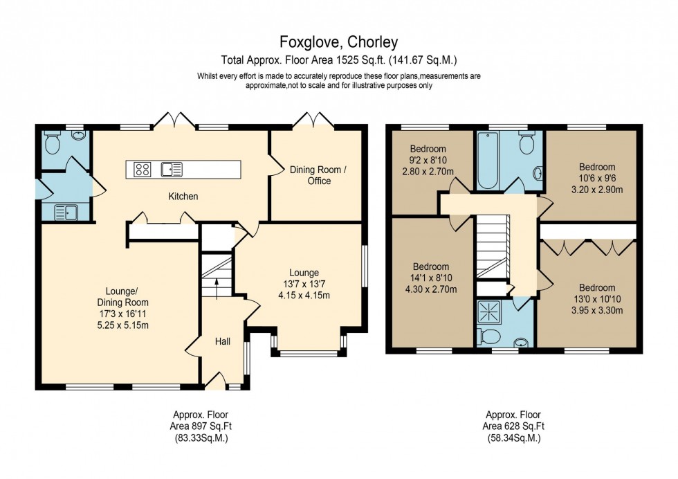 Floorplan for Foxglove Drive, Whittle-Le-Woods, PR6