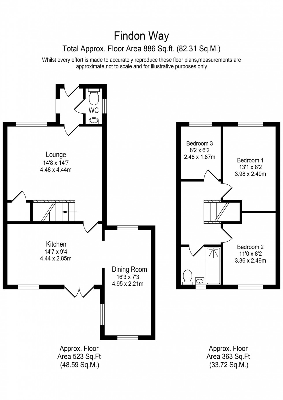 Floorplan for Findon Way, Skelmersdale, WN8