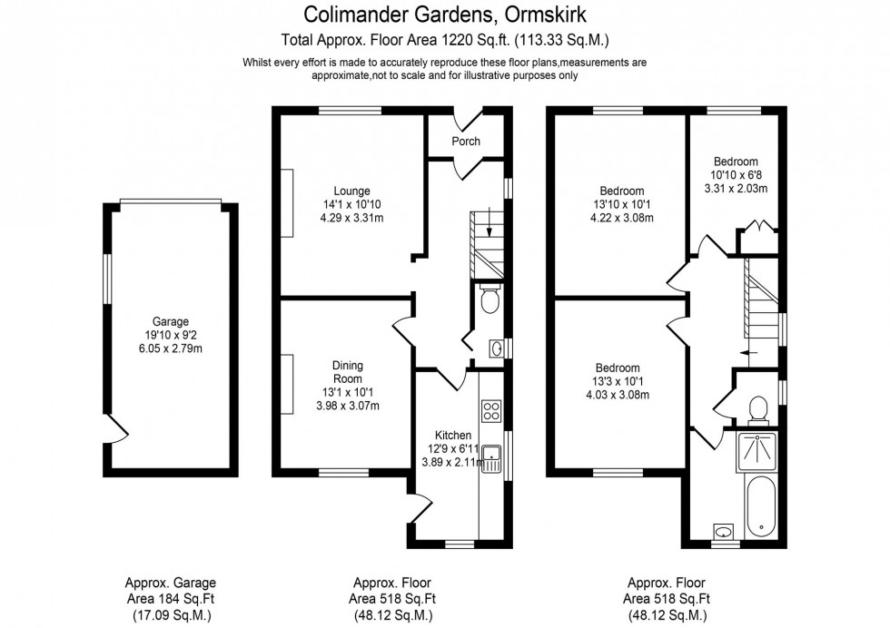Floorplan for Colinmander Gardens, Ormskirk, L39