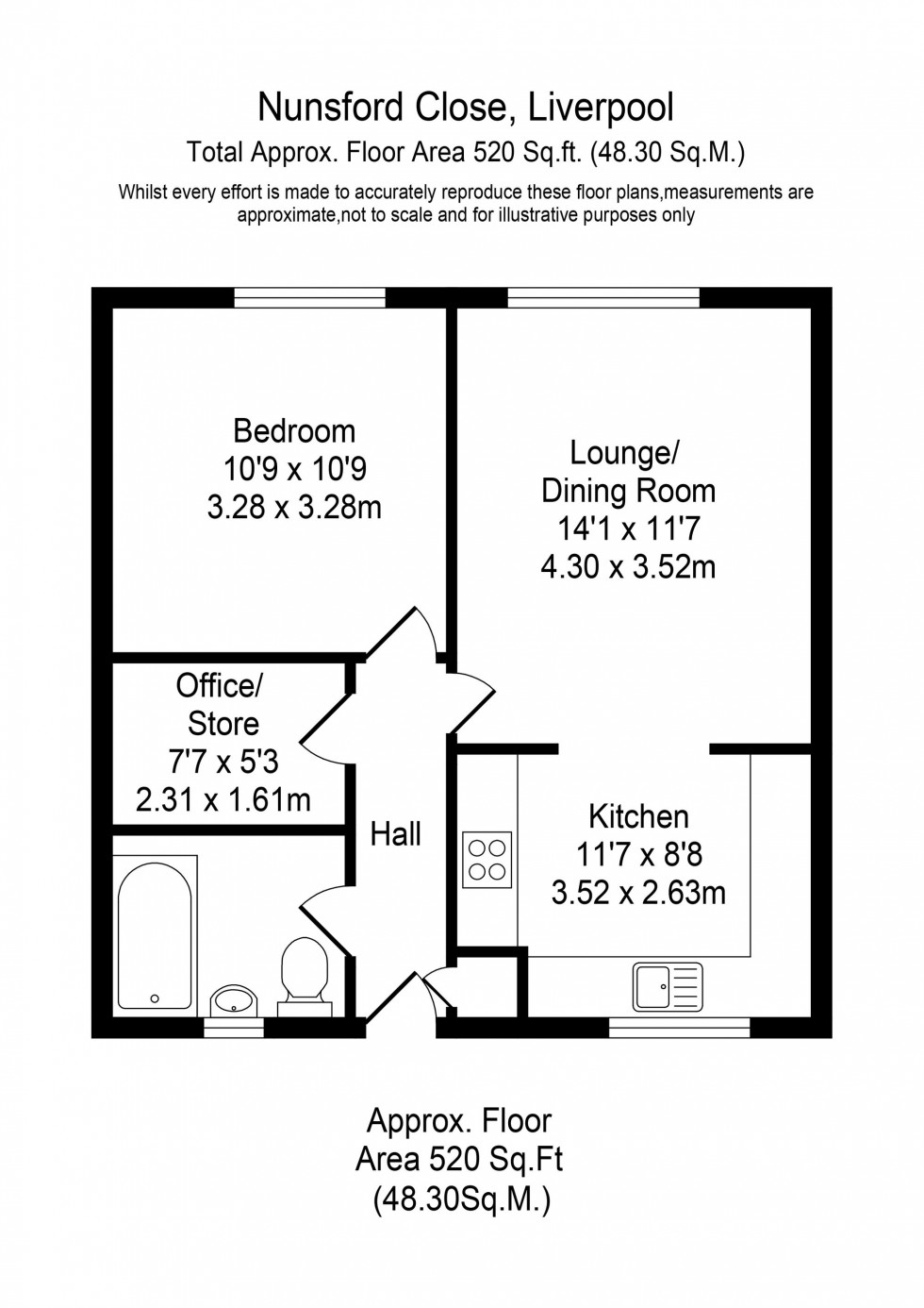 Floorplan for Nunsford Close, Liverpool, L21