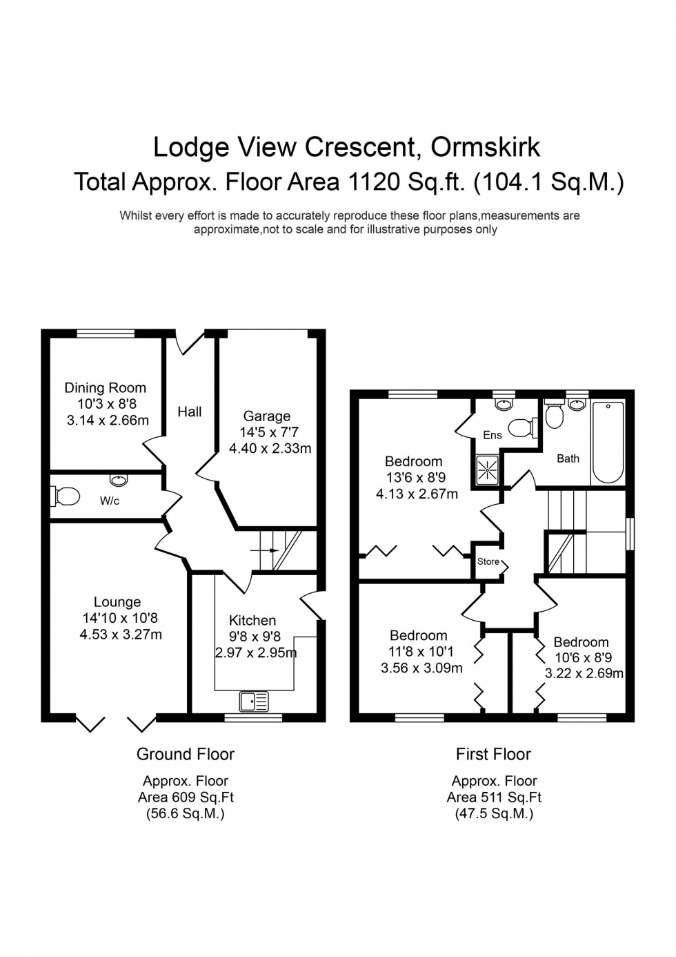 Floorplan for Lodge View Crescent, Burscough, L40