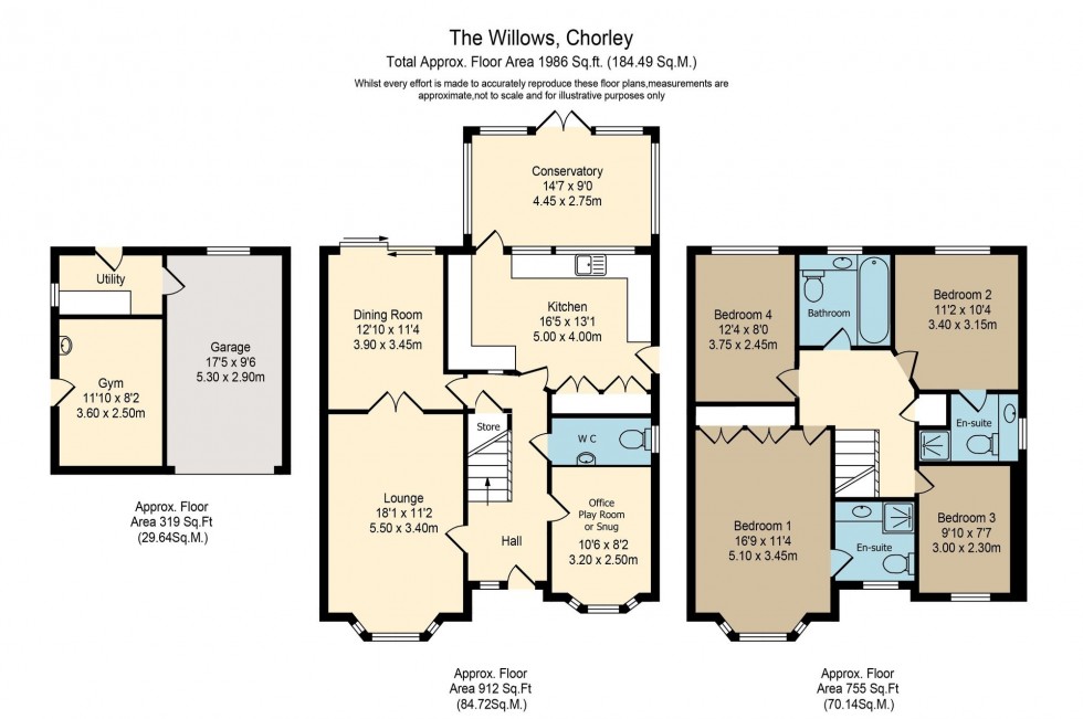 Floorplan for The Willows, Chorley, PR7