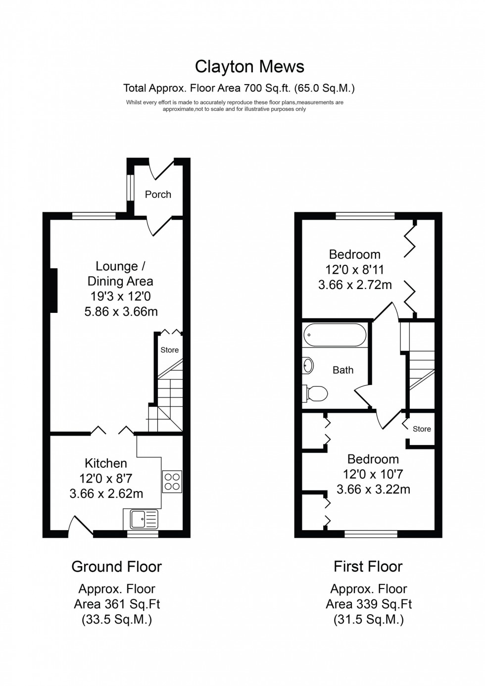 Floorplan for Clayton Street, Skelmersdale, WN8