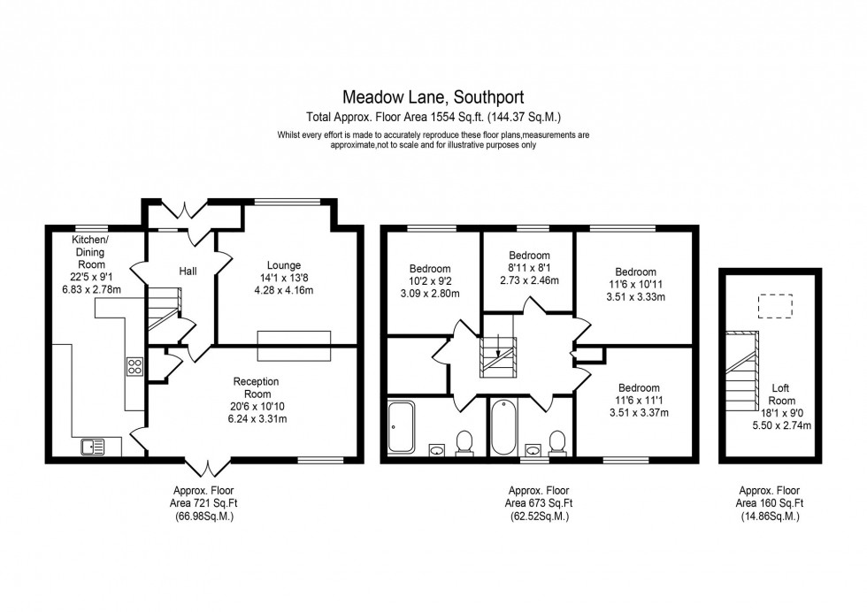 Floorplan for Meadow Lane, Southport, PR8