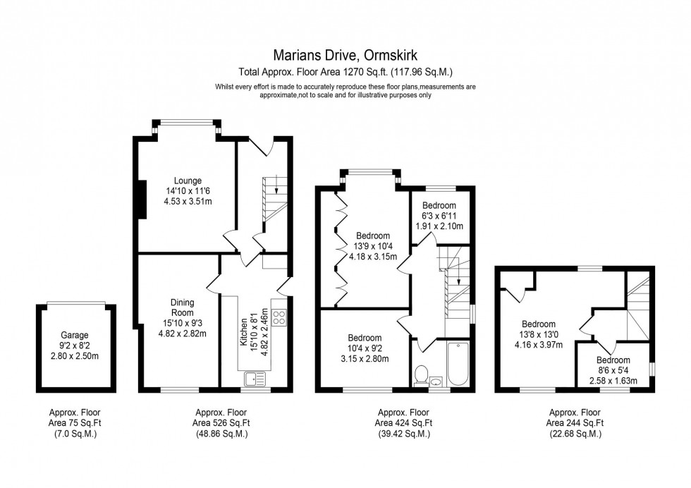 Floorplan for Marians Drive, Ormskirk, L39