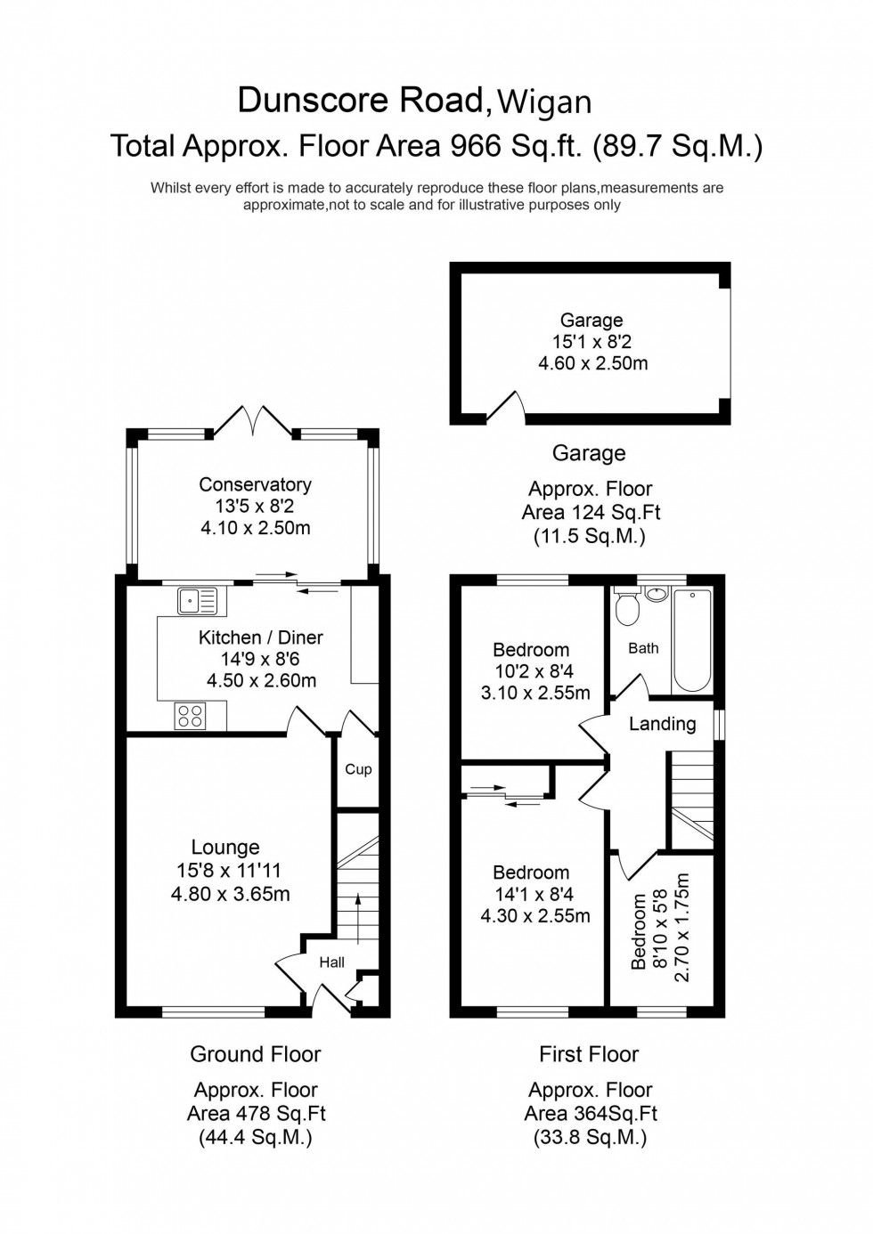 Floorplan for Dunscore Road, Wigan, WN3