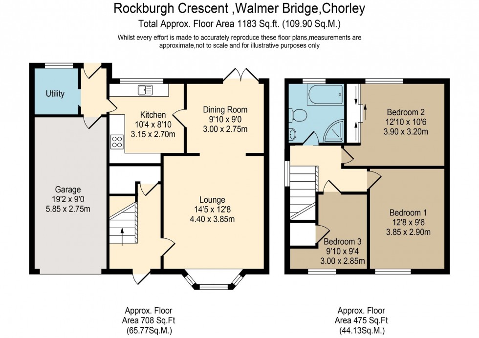 Floorplan for Rockburgh Crescent, Walmer Bridge, PR4