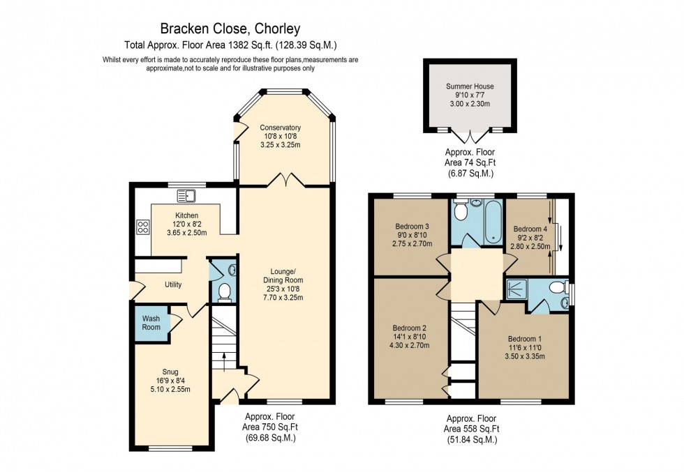 Floorplan for Bracken Close, Chorley, PR6