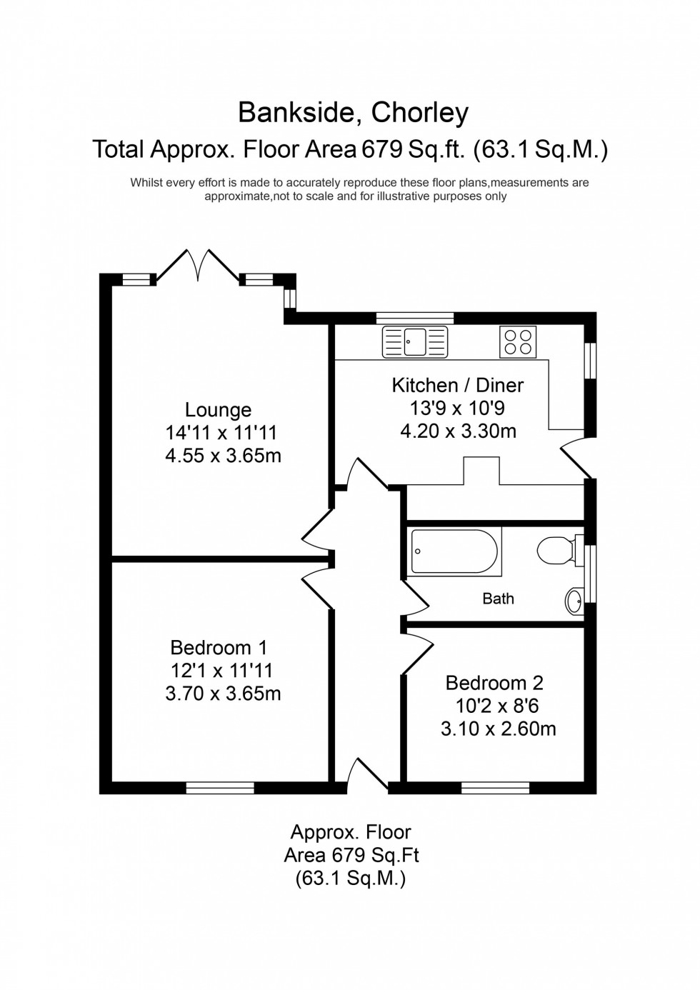Floorplan for Bankside, Clayton-Le-Woods, PR6