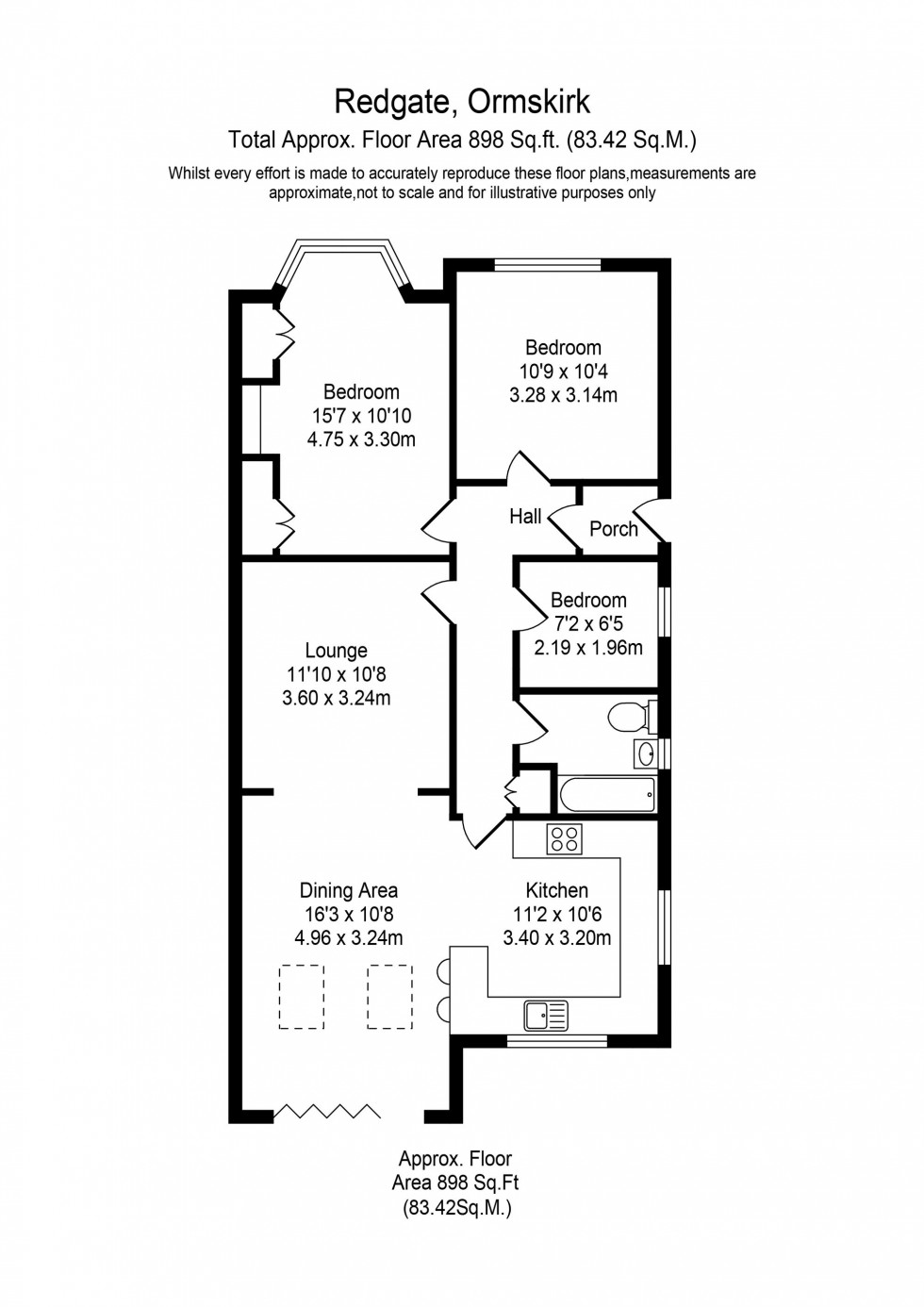 Floorplan for Redgate, Ormskirk, L39