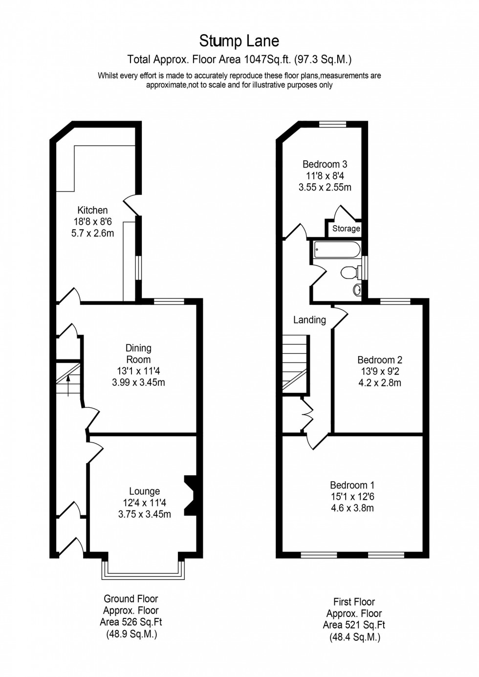 Floorplan for Stump Lane, Chorley, PR6