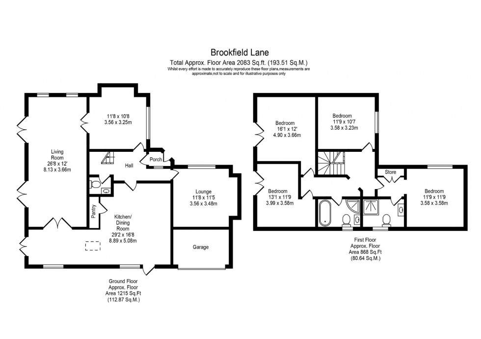 Floorplan for Brookfield Lane, Aughton, L39