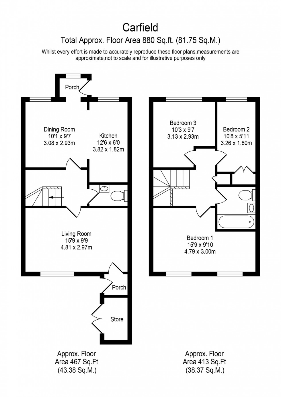 Floorplan for Carfield, Skelmersdale, WN8