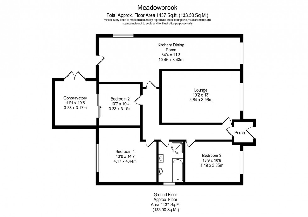 Floorplan for Meadowbrook, Burscough, L40