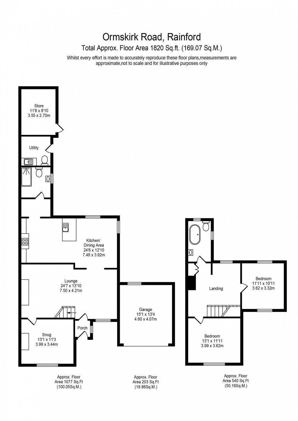 Floorplan for Ormskirk Road, Rainford, WA11