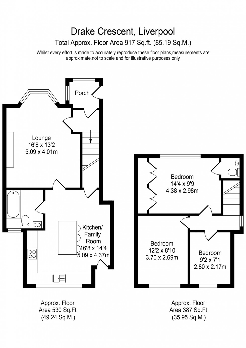 Floorplan for Drake Crescent, Liverpool, L10