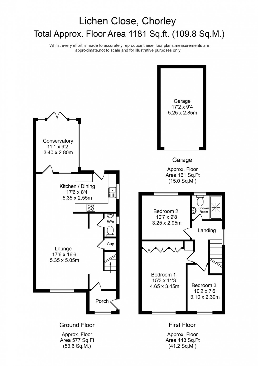 Floorplan for Lichen Close, Charnock Richard, PR7
