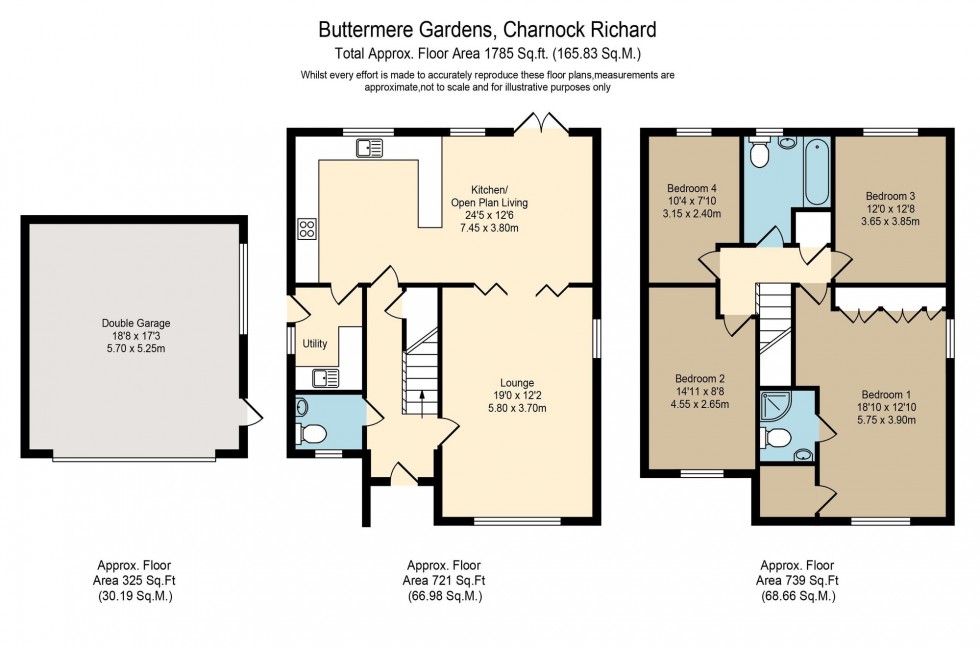 Floorplan for Buttermere Gardens, Charnock Richard, PR7