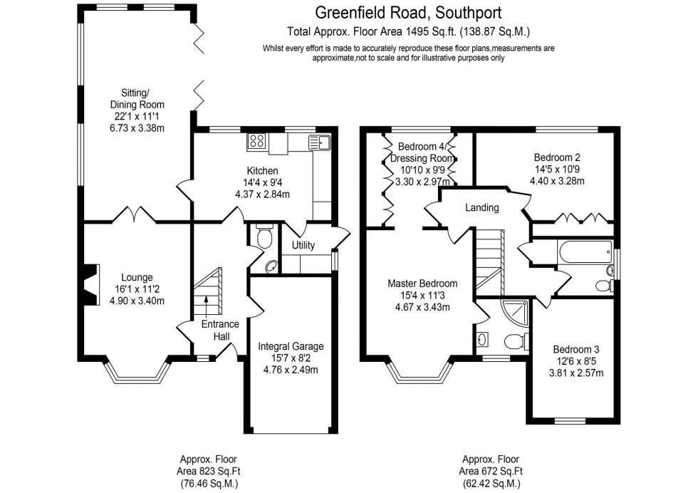 Floorplan for Greenfield Road, Scarisbrick, PR8