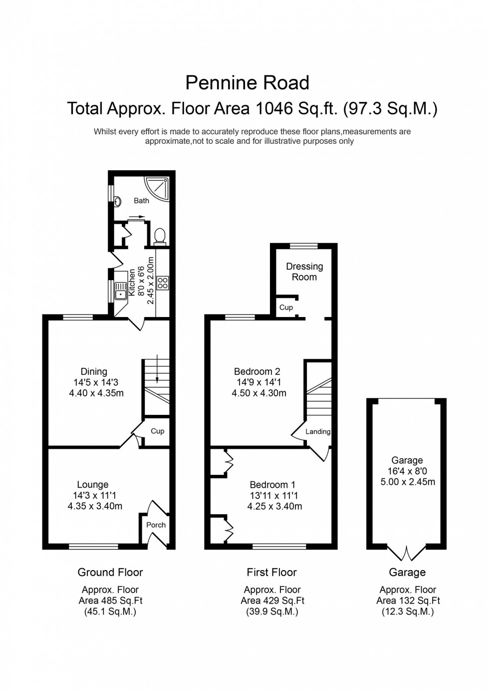 Floorplan for Pennine Road, Chorley, PR6